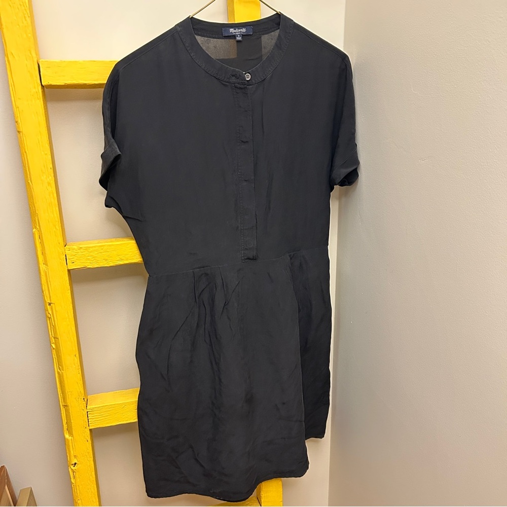 Madewell Black Short-Sleeve Mini Dress